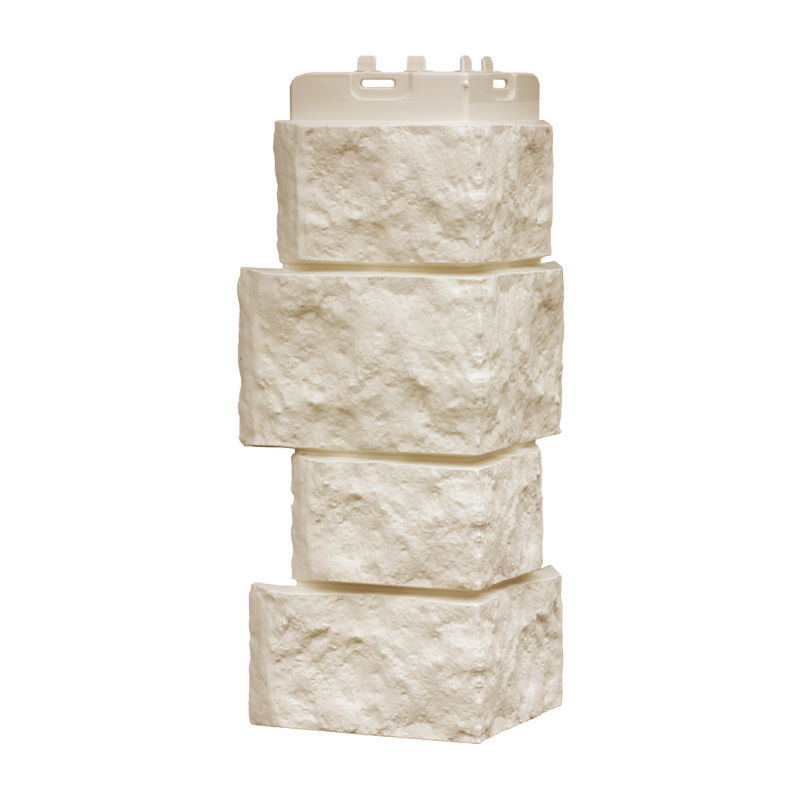 Внешний угол для фасадной панели Grand Line Classic Дикий камень Молочный под камень со скидкой в Санкт-Петербурге 