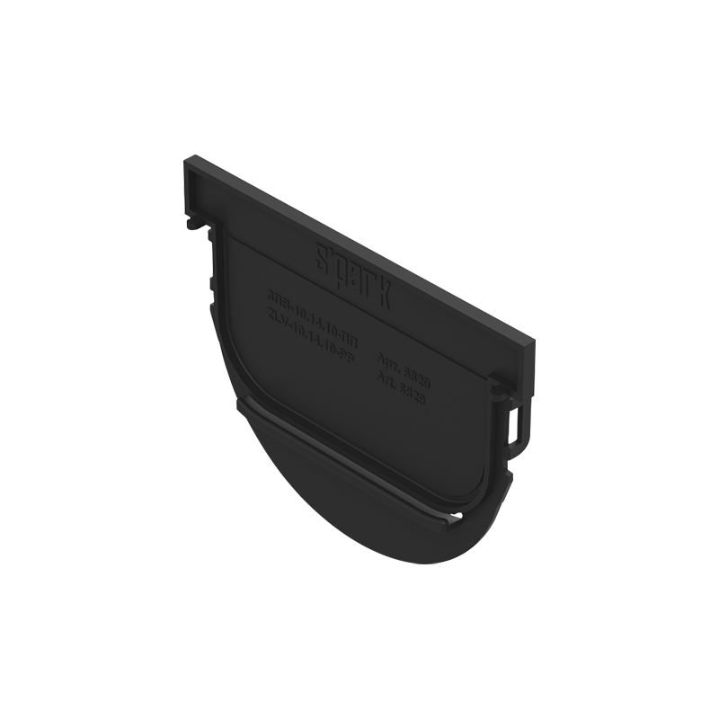 Заглушка-переходник к лотку пластиковому S'park DN70 торцевая 15x125 мм H97 6829 Standartpark Черный