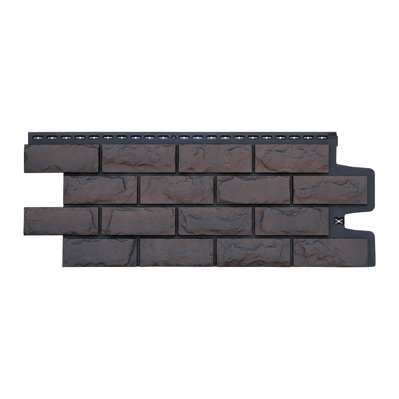 Фасадная панель Grand Line Design Plus Колотый камень Трюфель шов черный под камень со скидкой в Санкт-Петербурге 